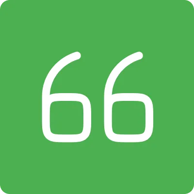 Green square with white quotation marks.